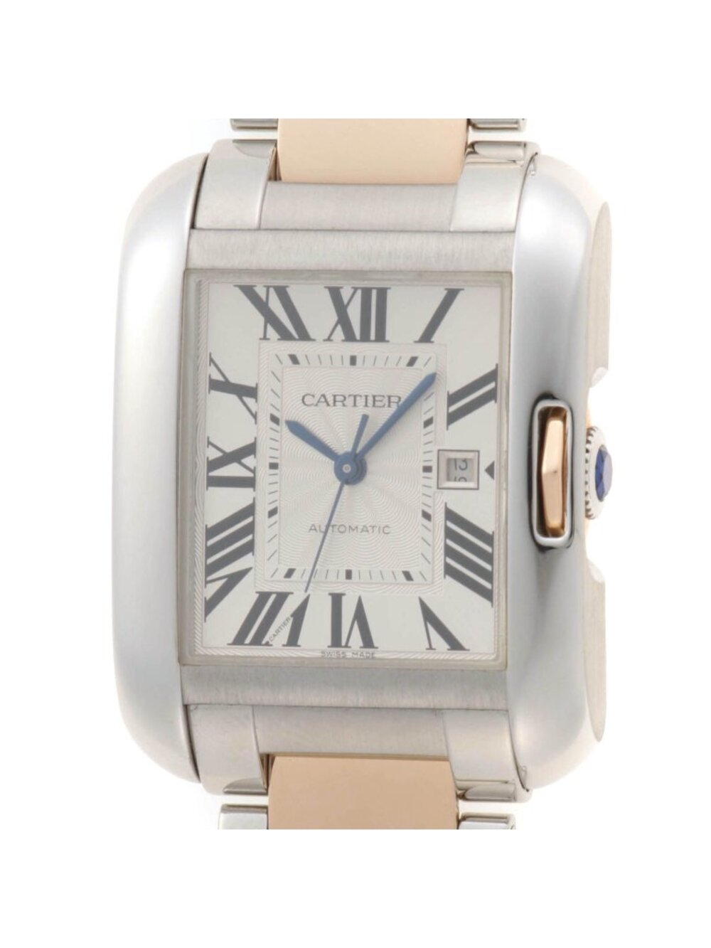 Cartier Tank Anglaise LM Watch Stainless Steel Silver Rome Automatic